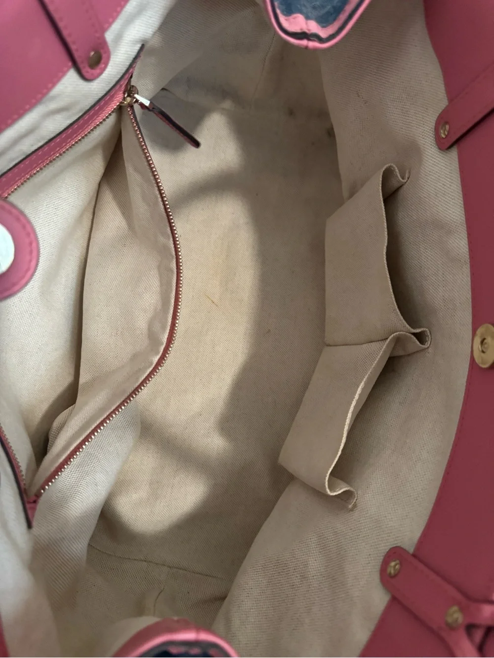 Gucci Denim Tote with Pink Leather Trim